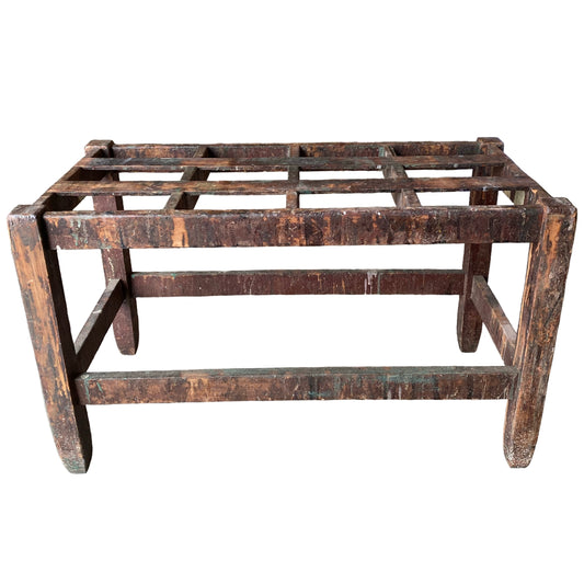 Vintage Wood Distressed Side Table