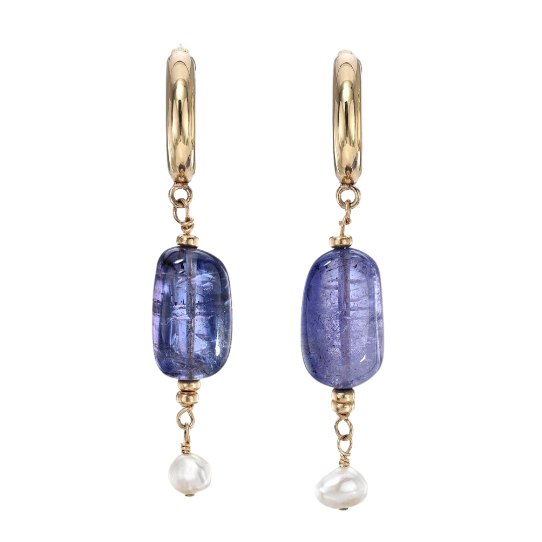Tanzanite & Pearl Earrings