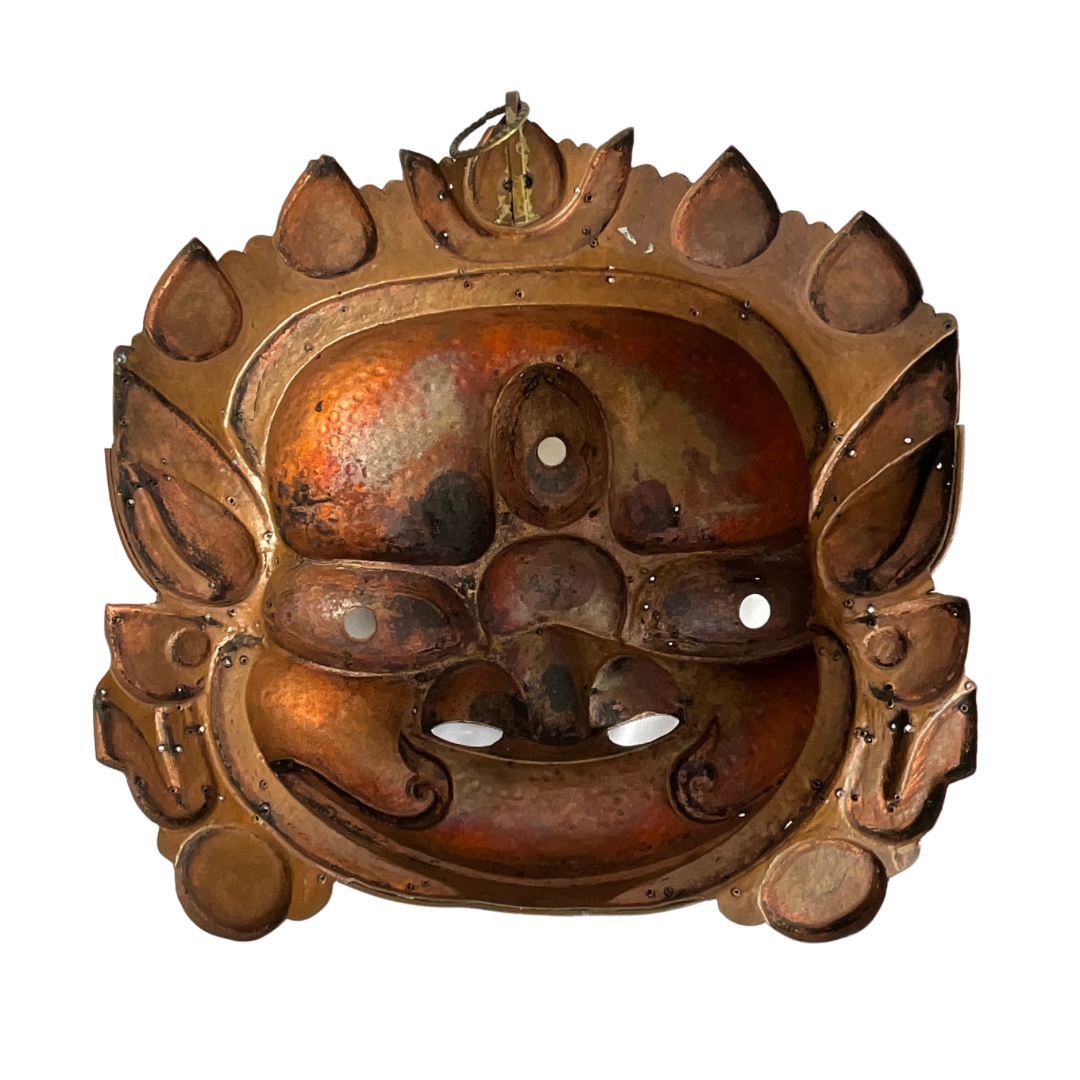 Nepali Copper Mask with Semi-Precious Stones