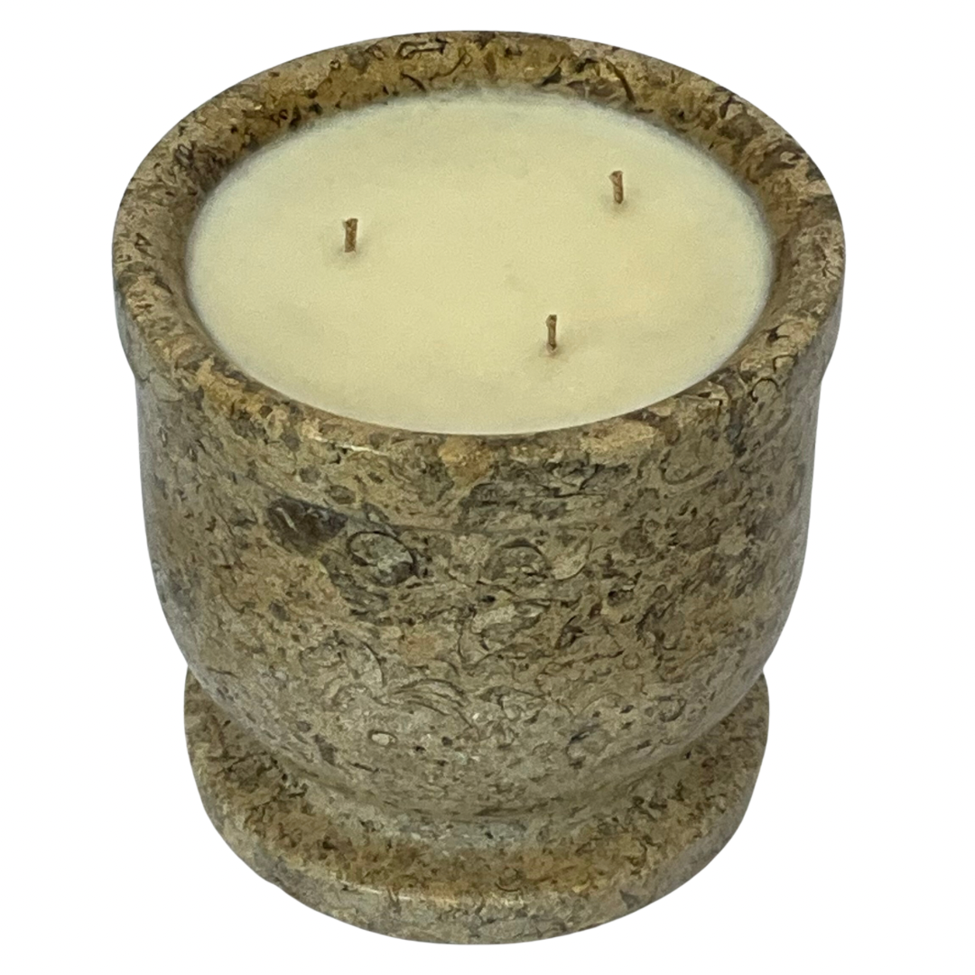 Tan Marble Gardenia Candle