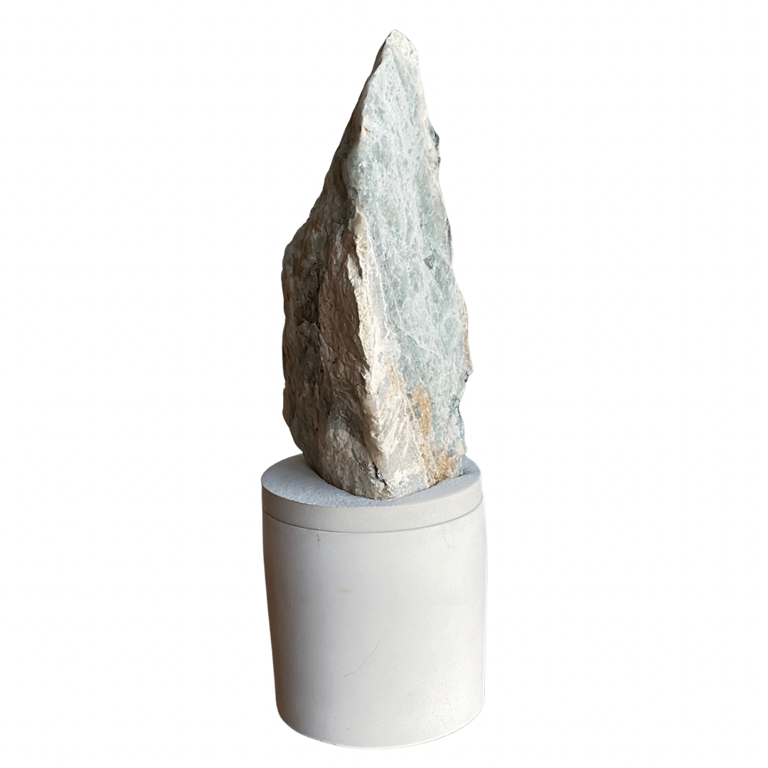 Tall Green Fluorite Lid Candle