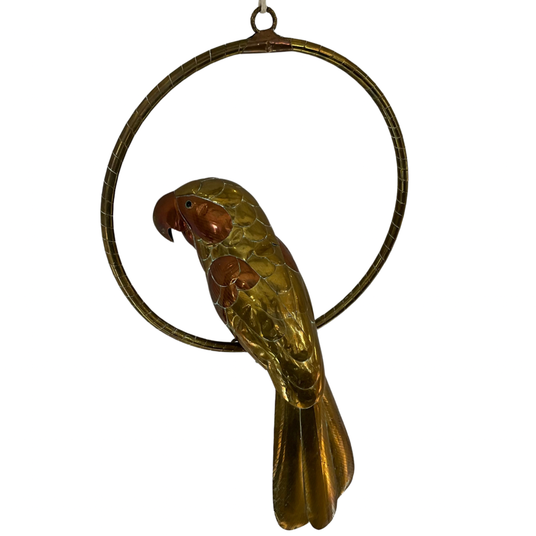 Sergio Bustamante Brass & Copper Hanging Parrot