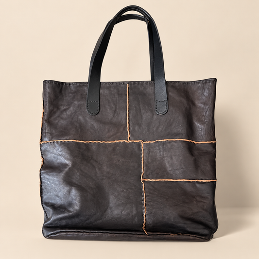 Urban Zen Leather Patchwork Tote Bag