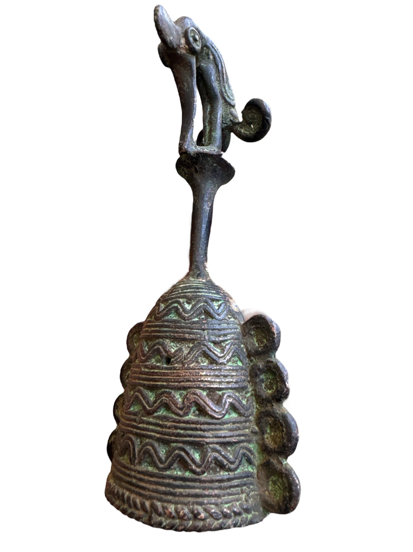 Benin Bronze Bell Senufo Swirl Legs