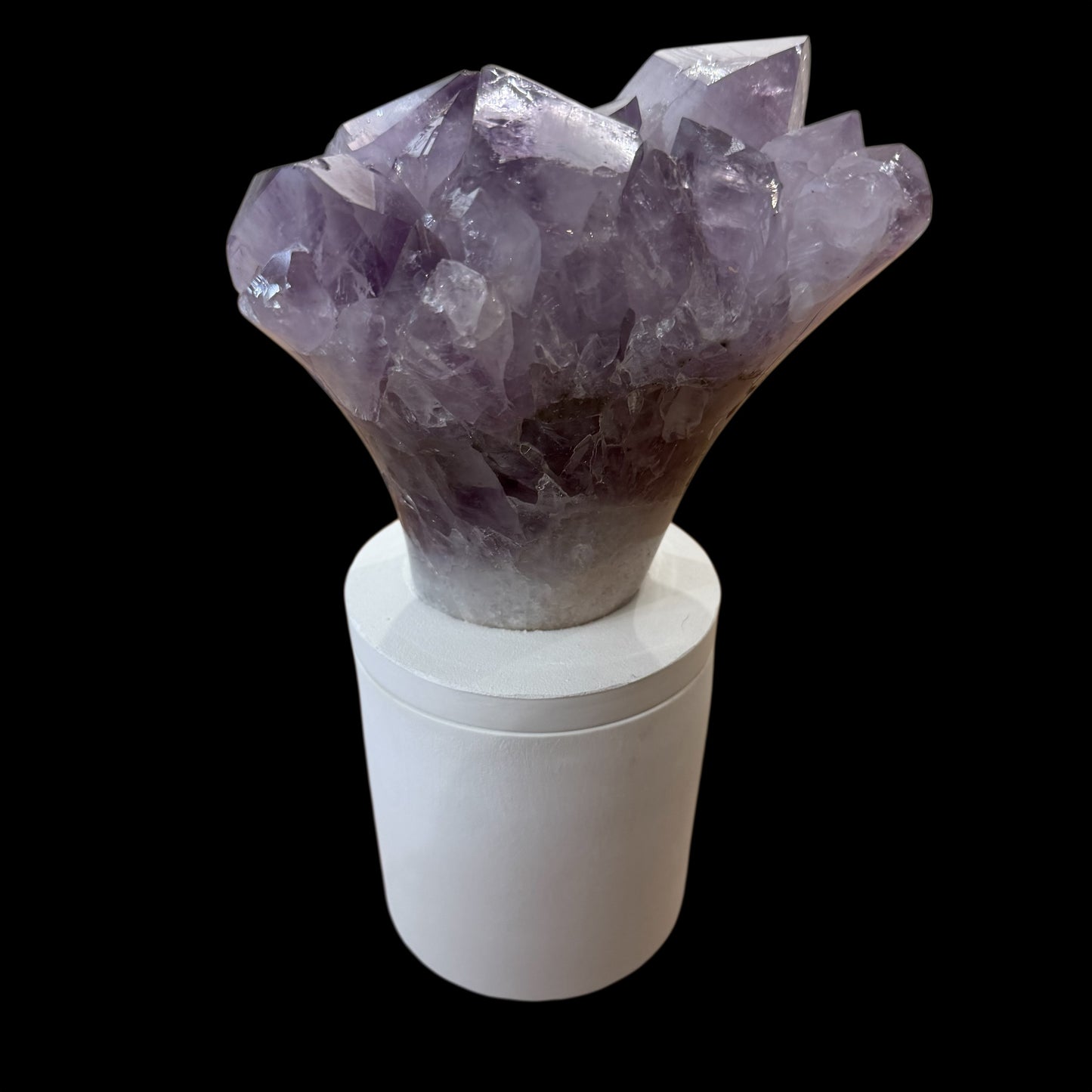 Amethyst Cluster Crystal Lid Gardenia Candle *