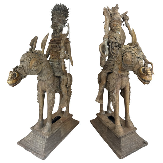 BENIN BEONZE MOUNTED WARRIORS