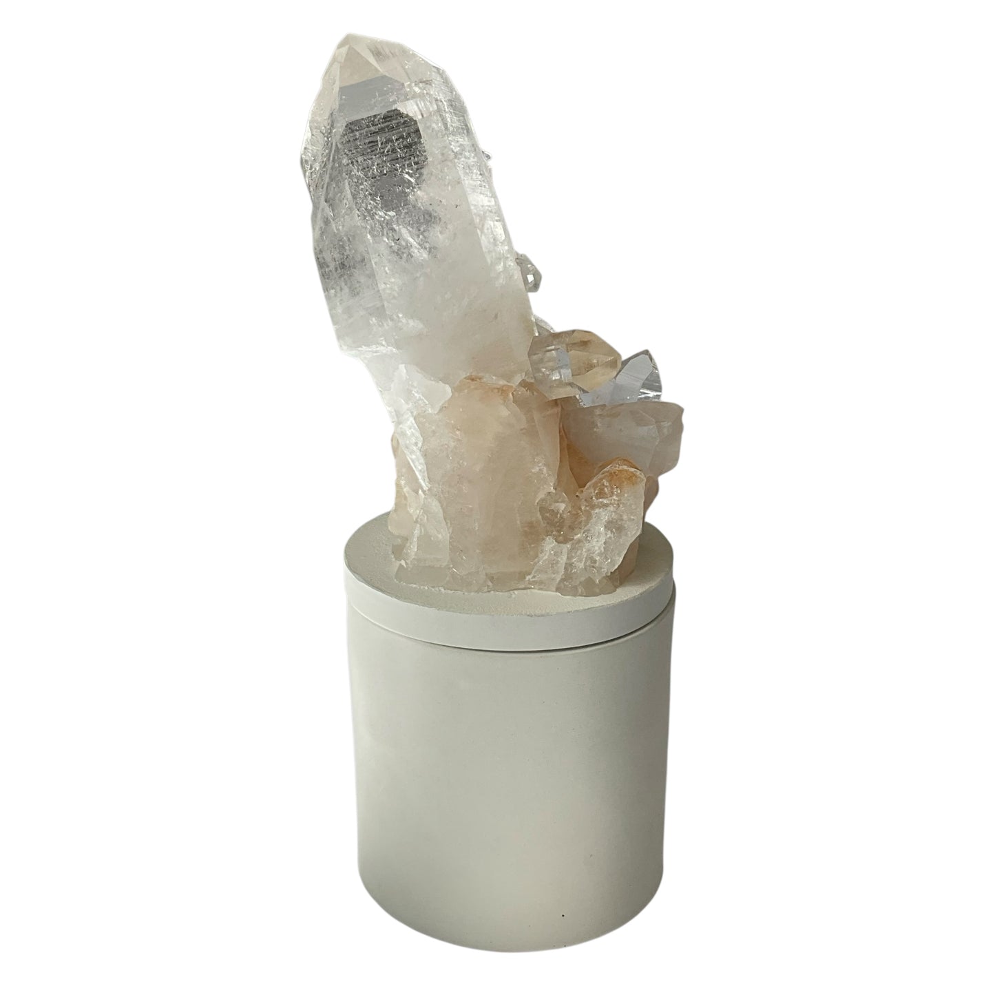 Quartz Crystal Generator w/Small Growths Gardenia Candle