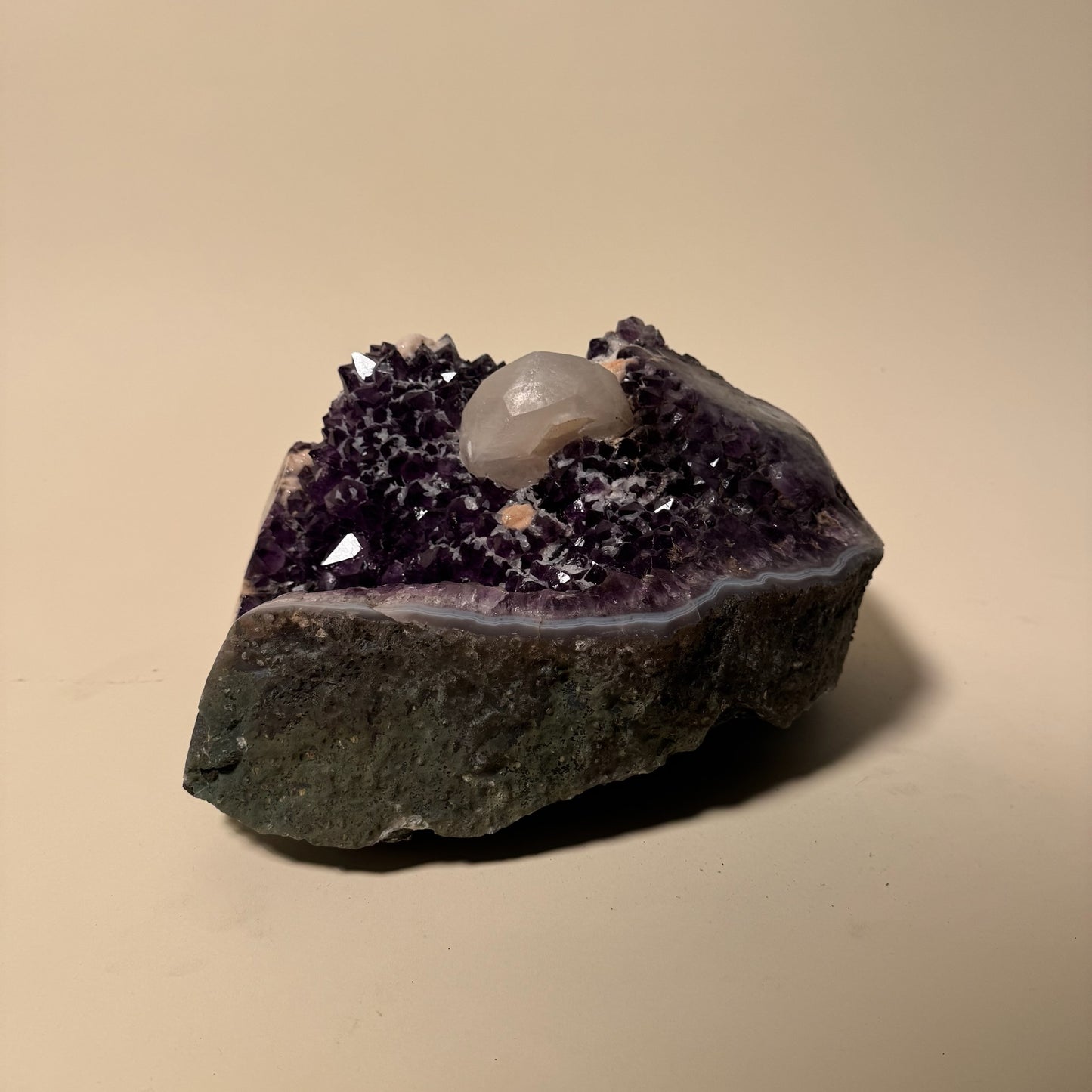 Amethyst with Calcite & Quartz Abstract Crystal Cluster