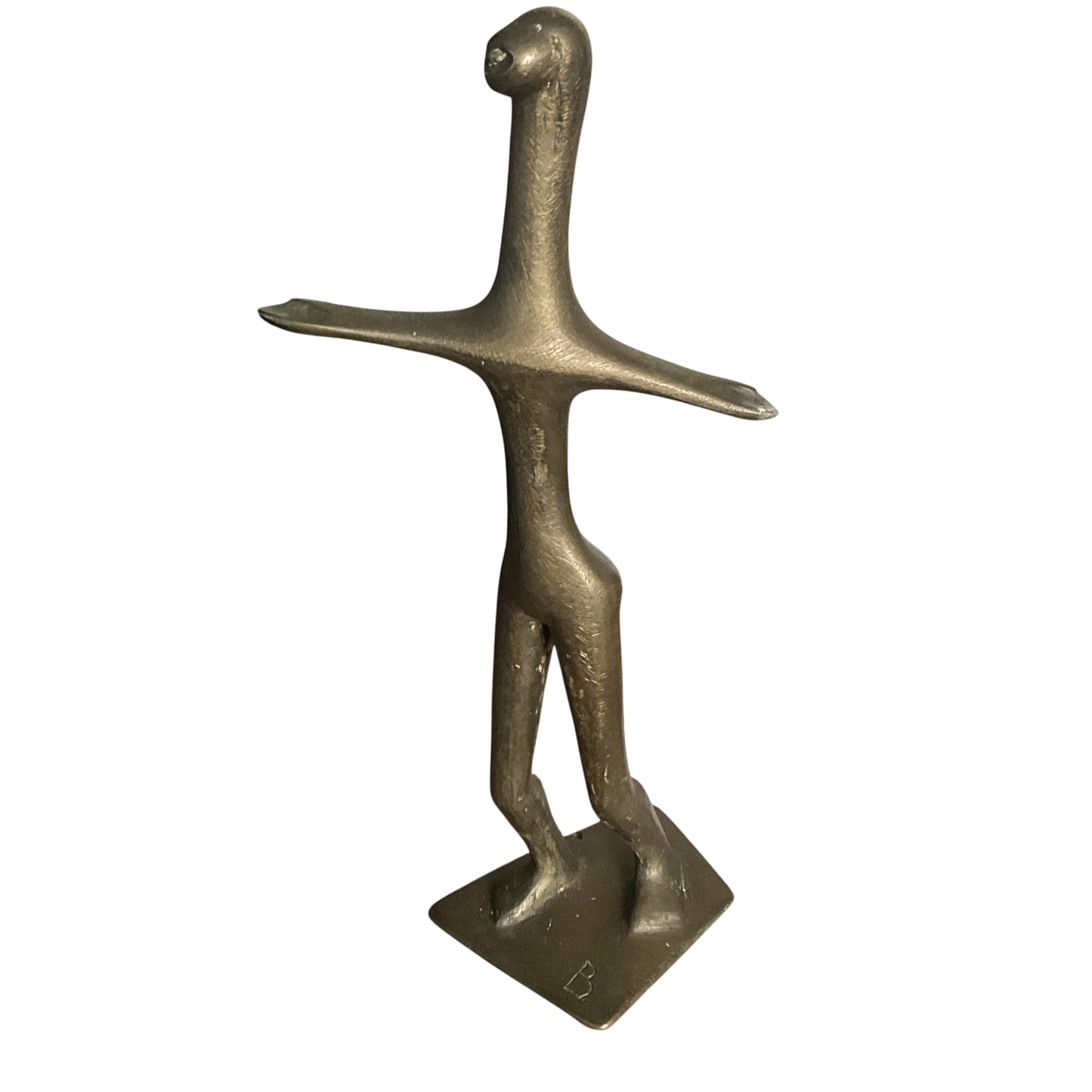 Vintage Abstract Bronze Figure Sculpture