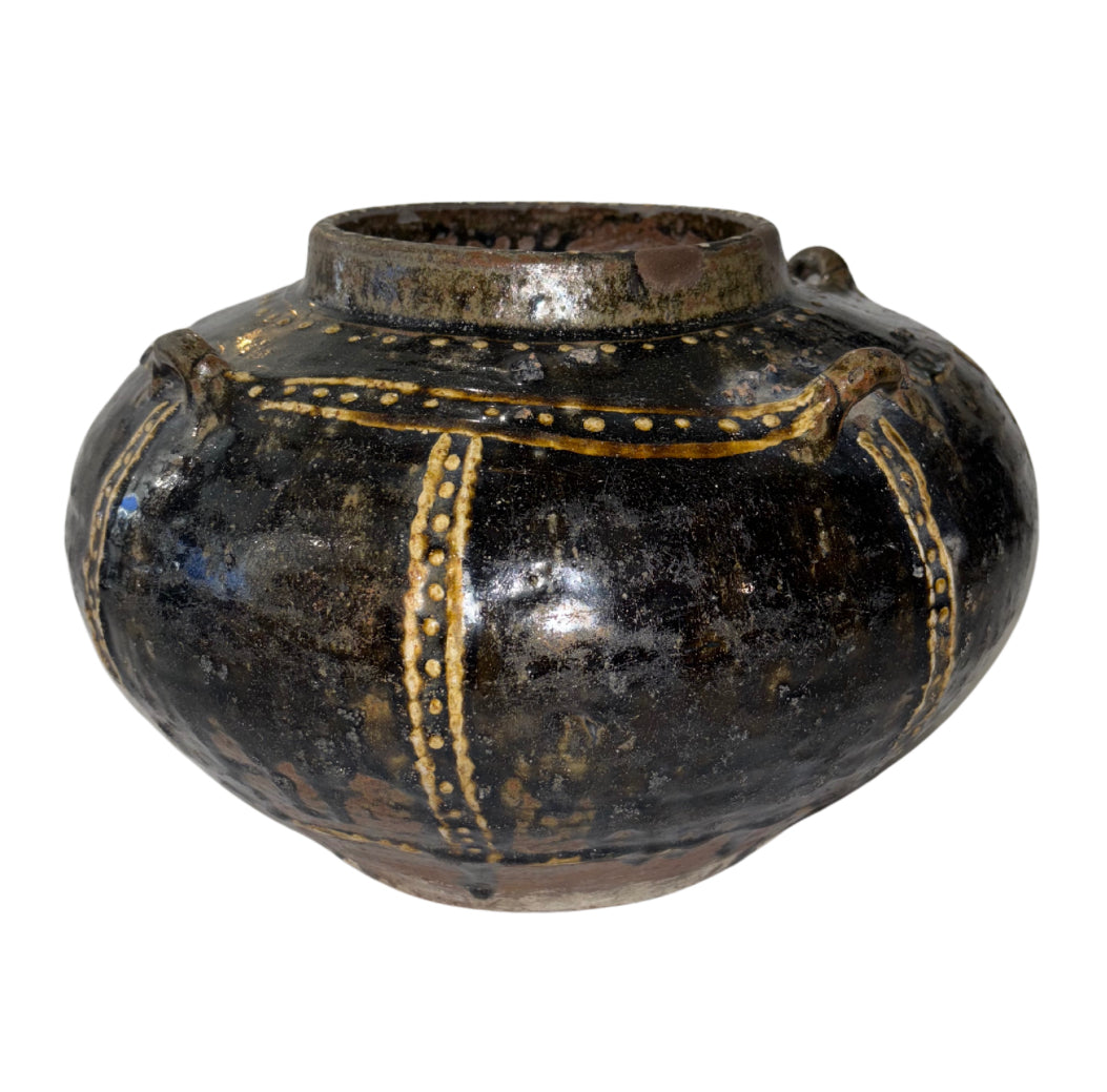 Ethnic Glazed Pottery Storage Vessel