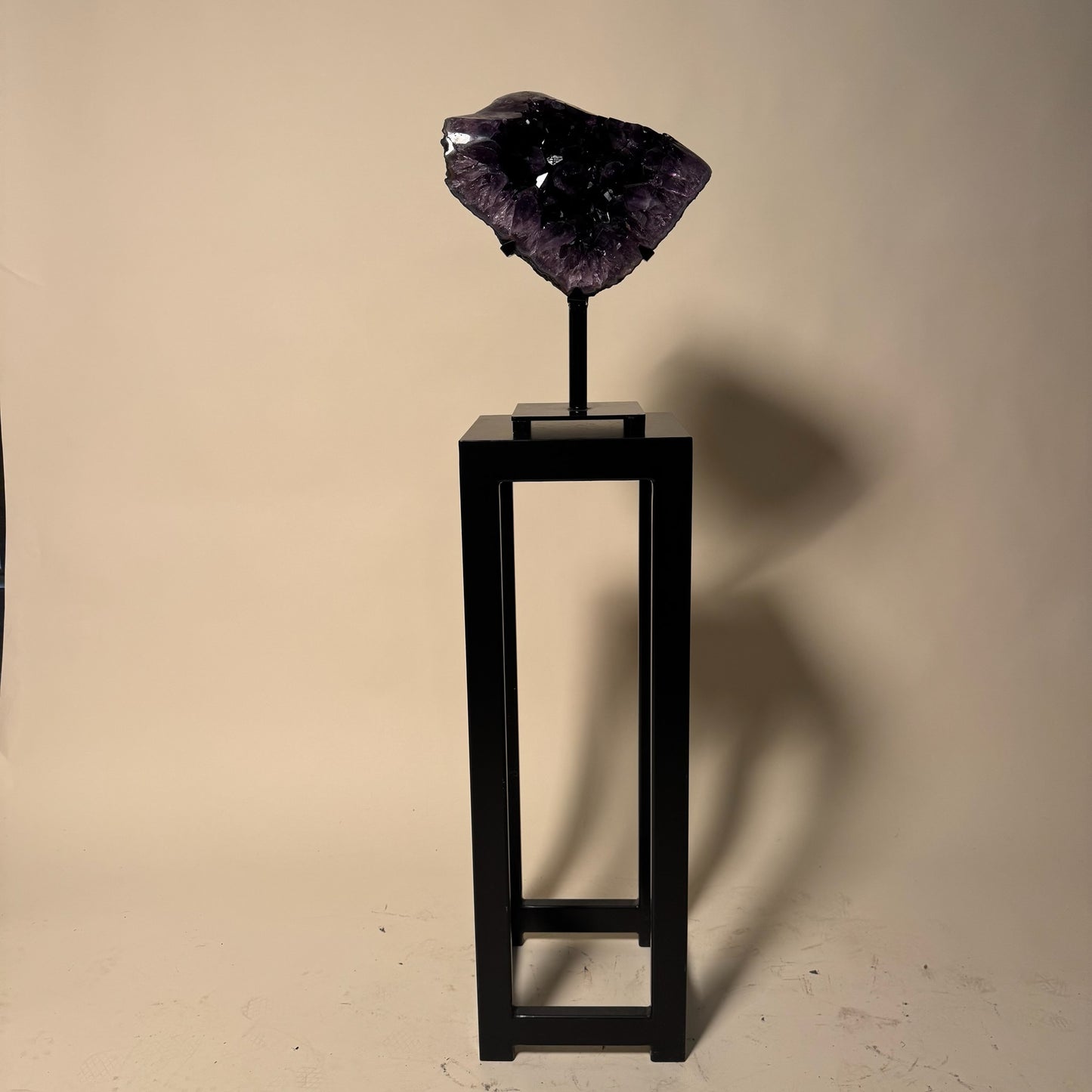 Abstract Deep Purple Amethyst Crystal on Stand