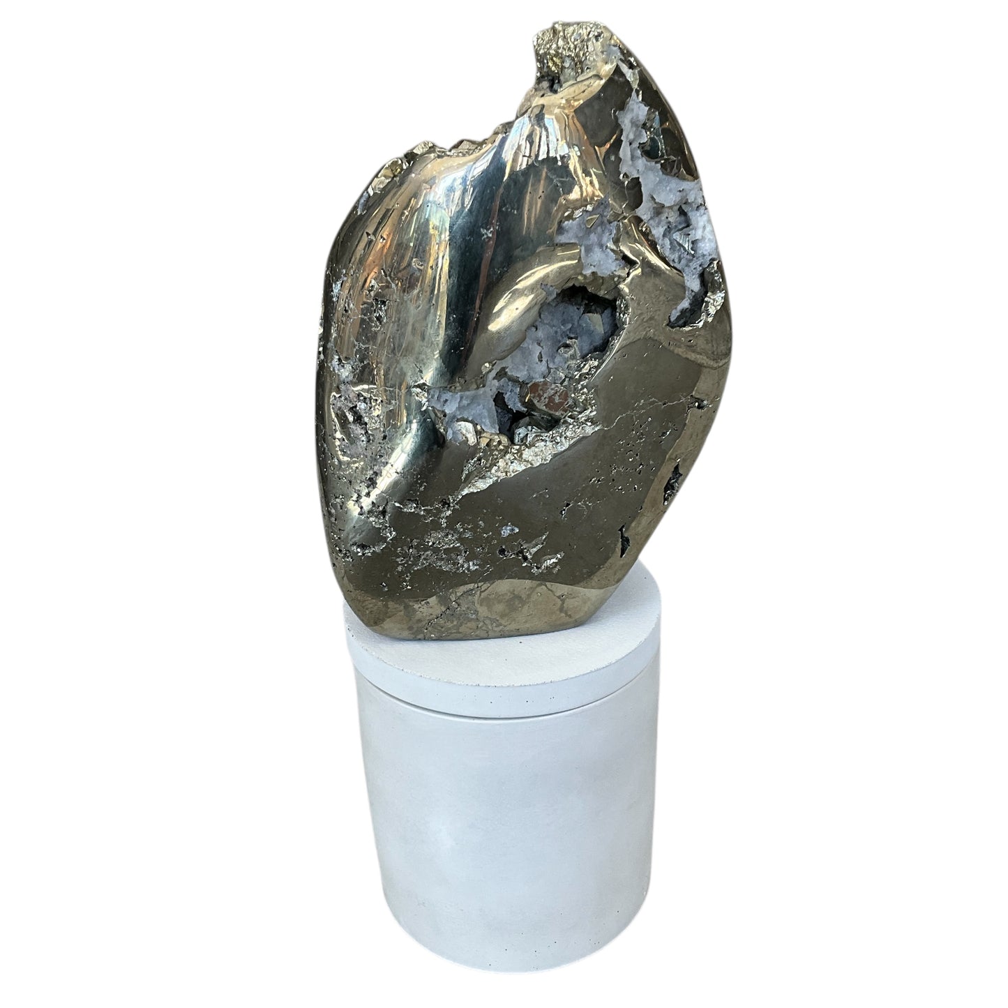 Large Abstract Pyrite Lid Gardenia Candle #3