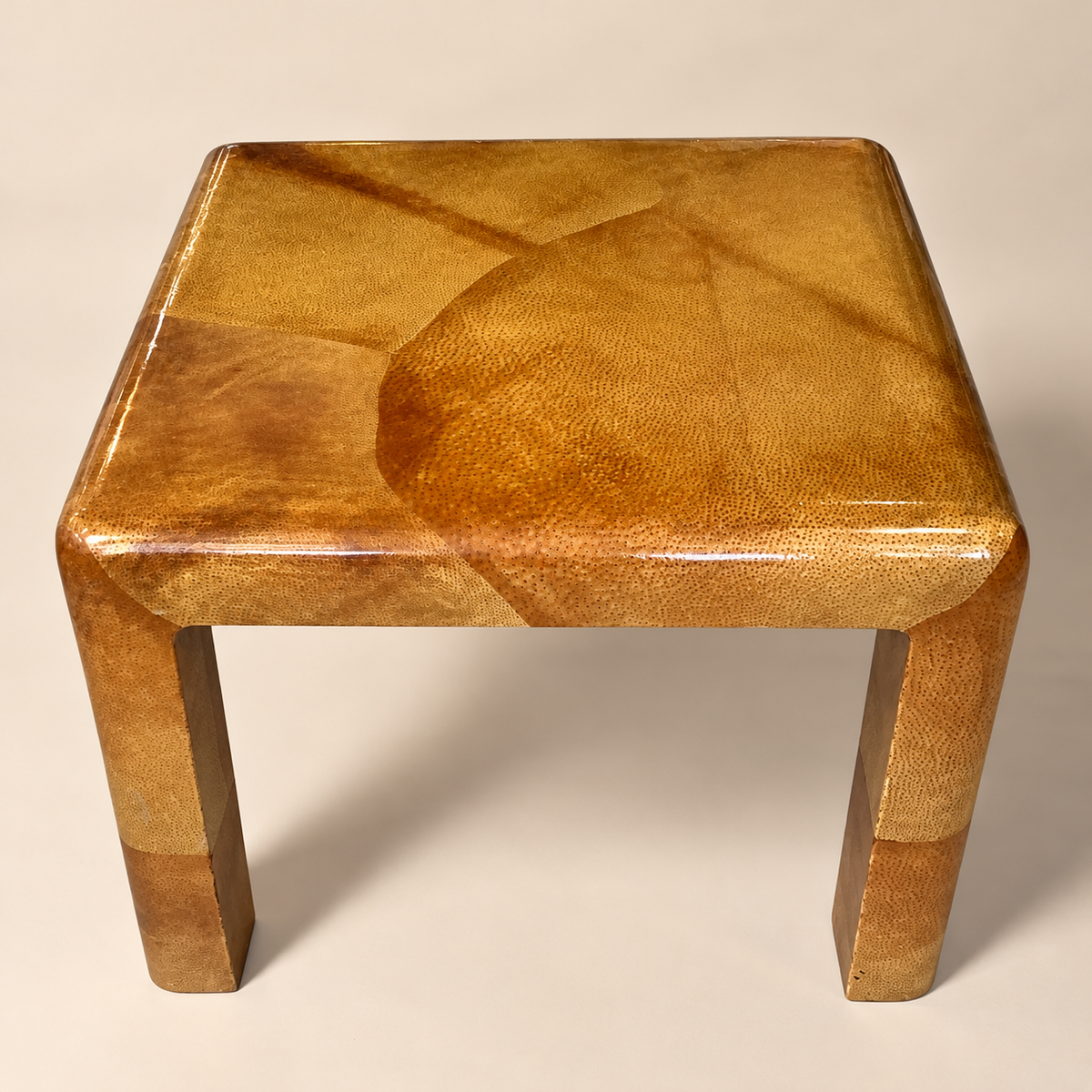 Lacquered Goatskin Accent Table in the Manner of Karl Springer