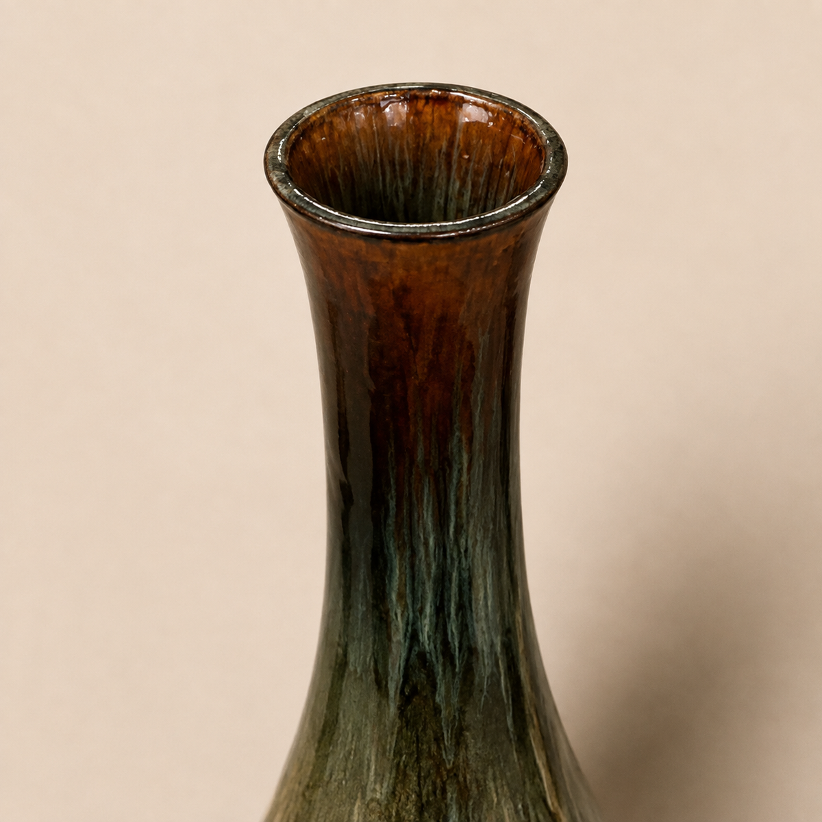 Vintage Glazed Ceramic Large Scale Vase