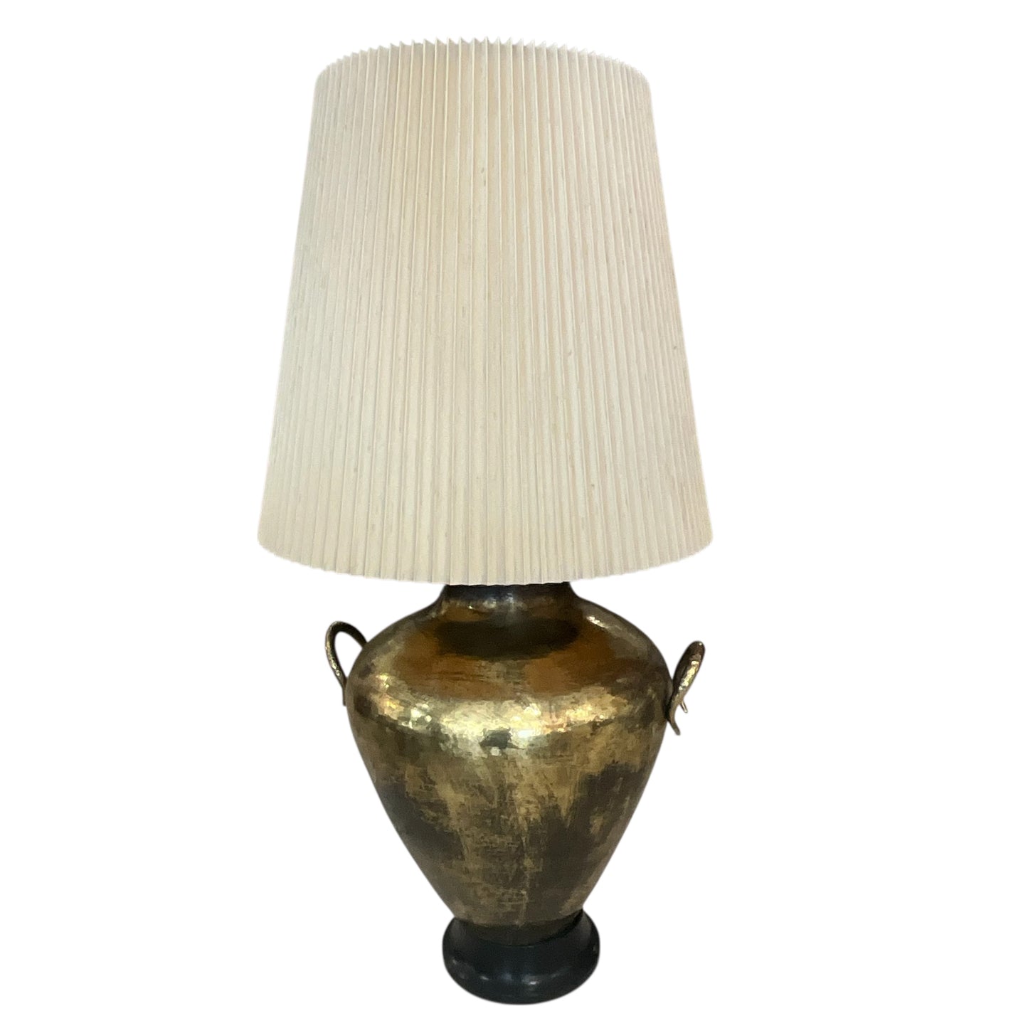 Vintage Hammered Brass Urn Motif Table Lamp