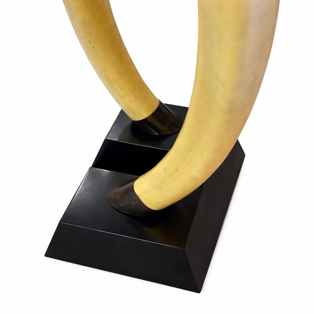 1970 sculptural pair on black pedestals