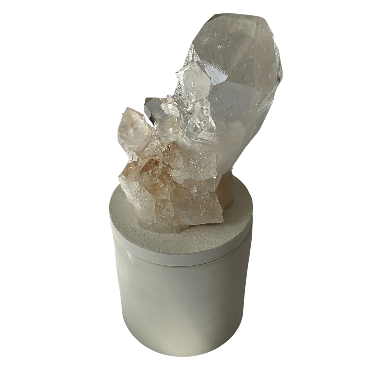 Quartz Crystal Generator w/Small Growths Gardenia Candle