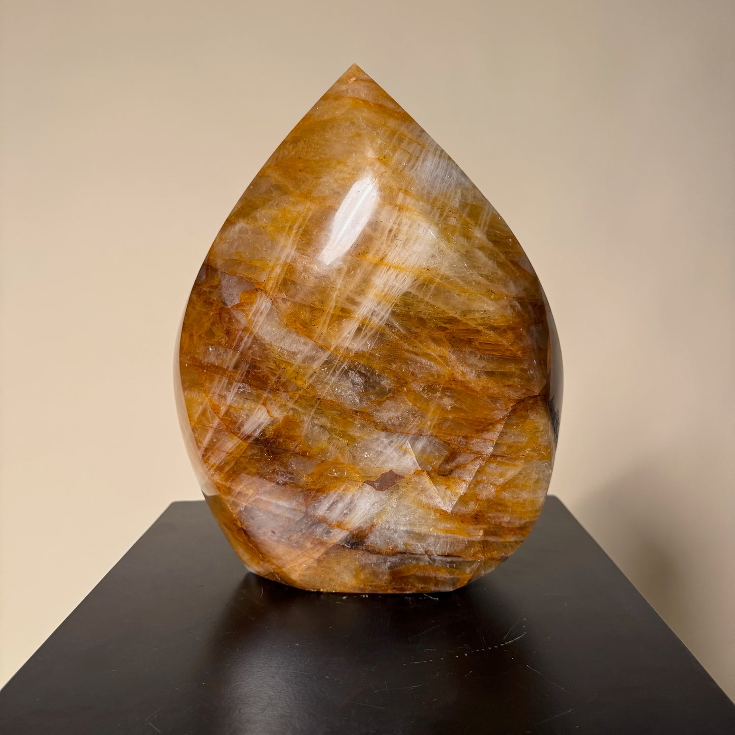 Large Flame Cut Golden Healer Crystal