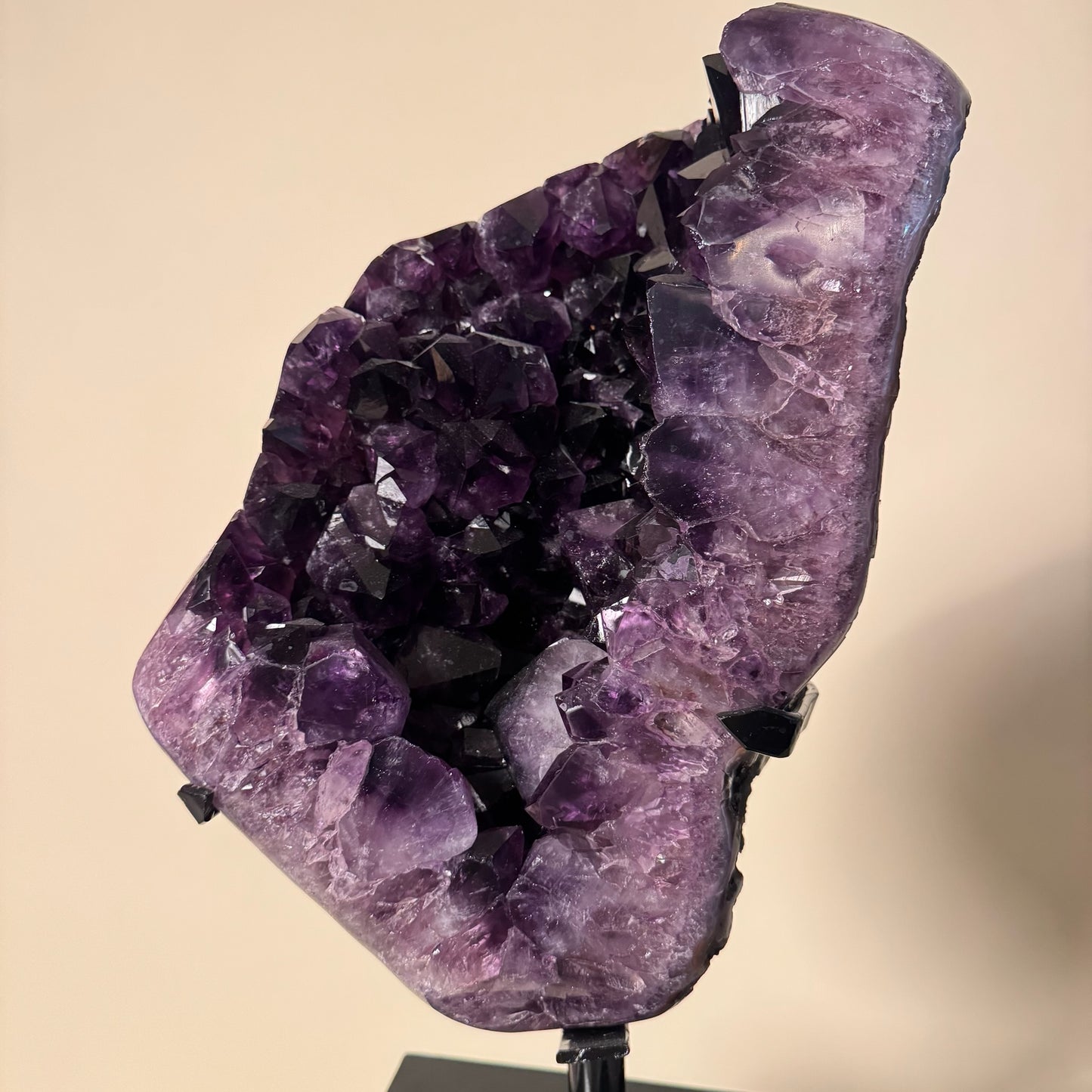 Large Amethyst Deep Purple Crystal on Stand