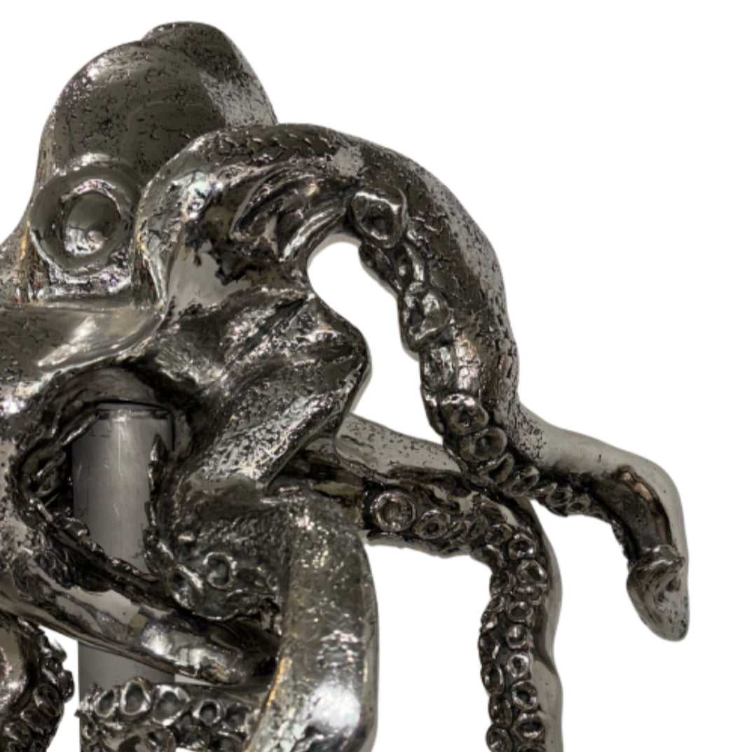 Stainless Steel Octopus Sculpture on Steel Stand