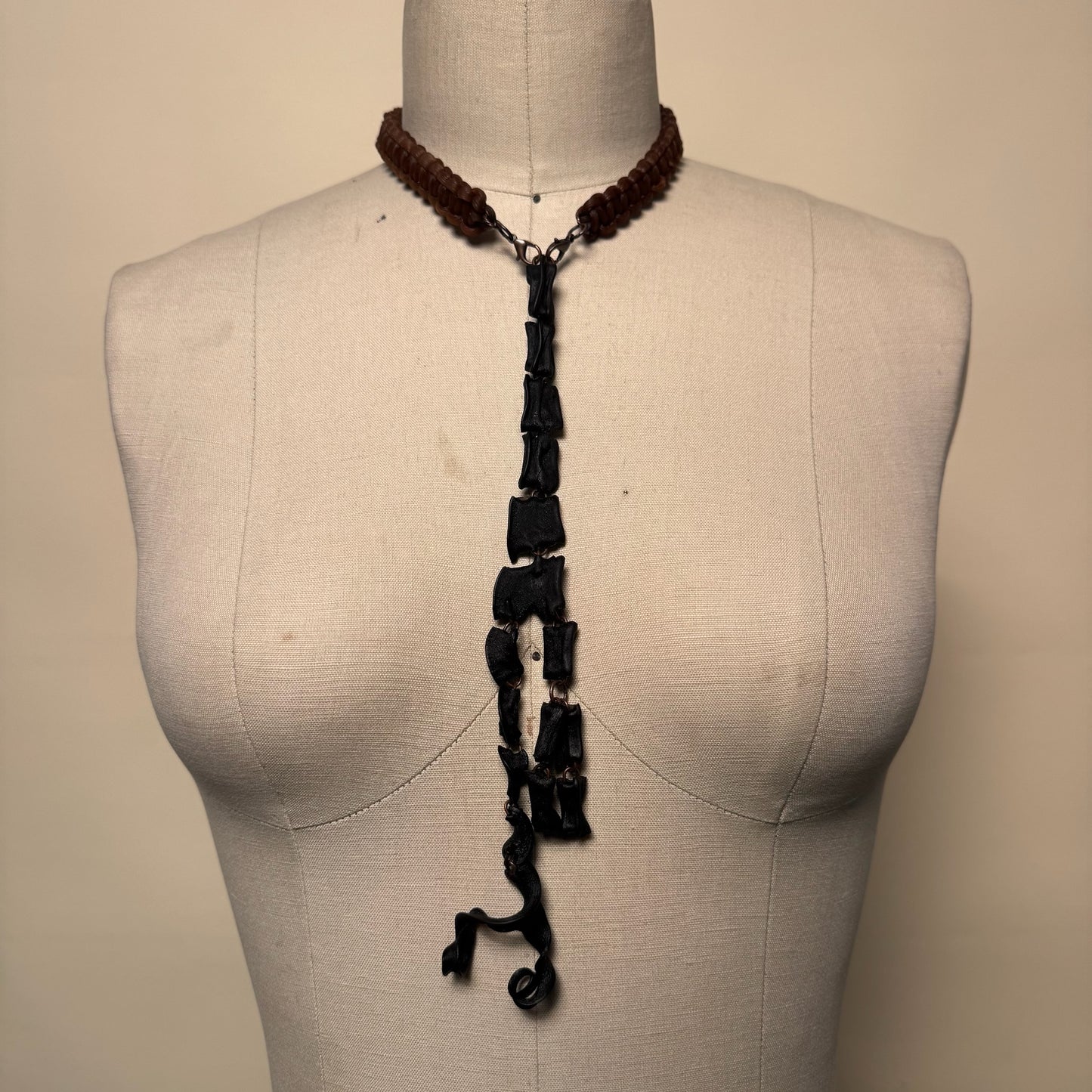 Braided Kelp Necklace With Link Pendant