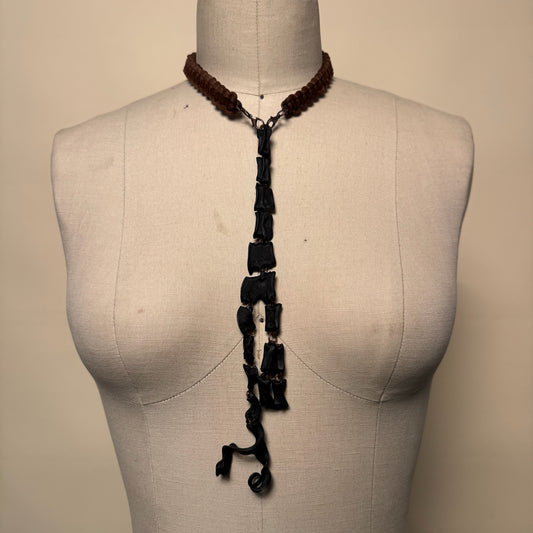 Braided Kelp Necklace With Link Pendant