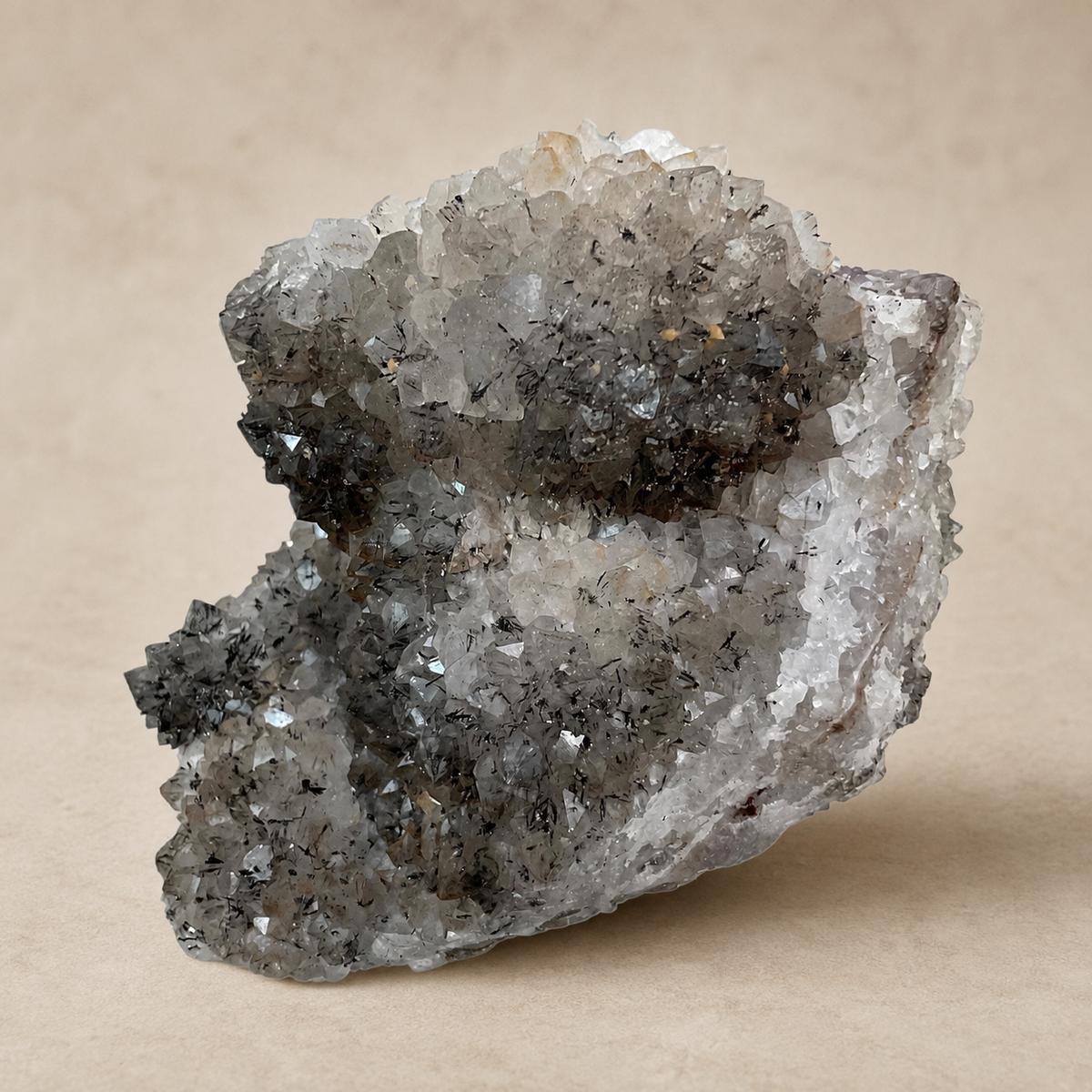 Abstract Quartz Crystal with Manganese Free-Standing Cluster