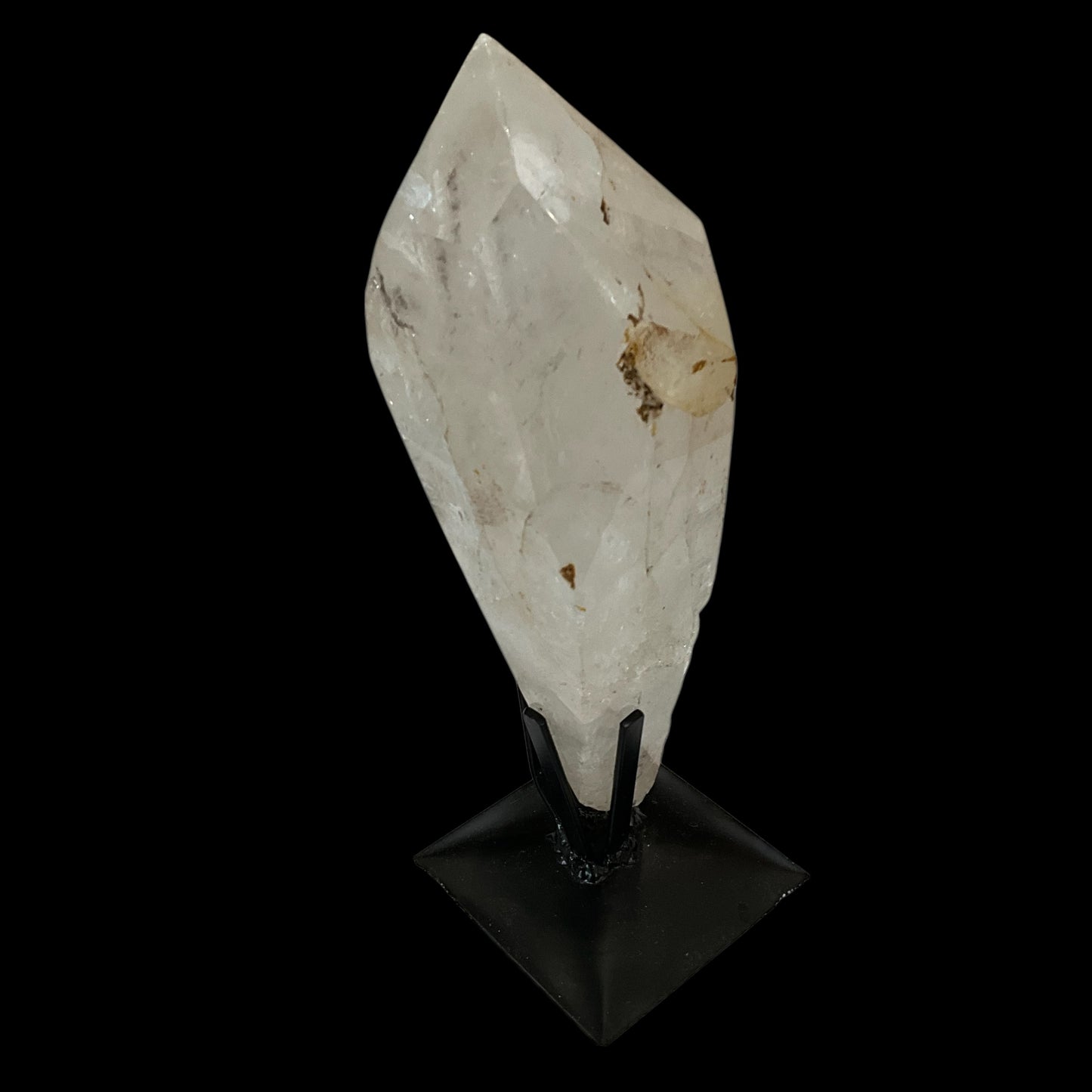 Quartz Crystal Abstract Generator on Stand with Inclusions