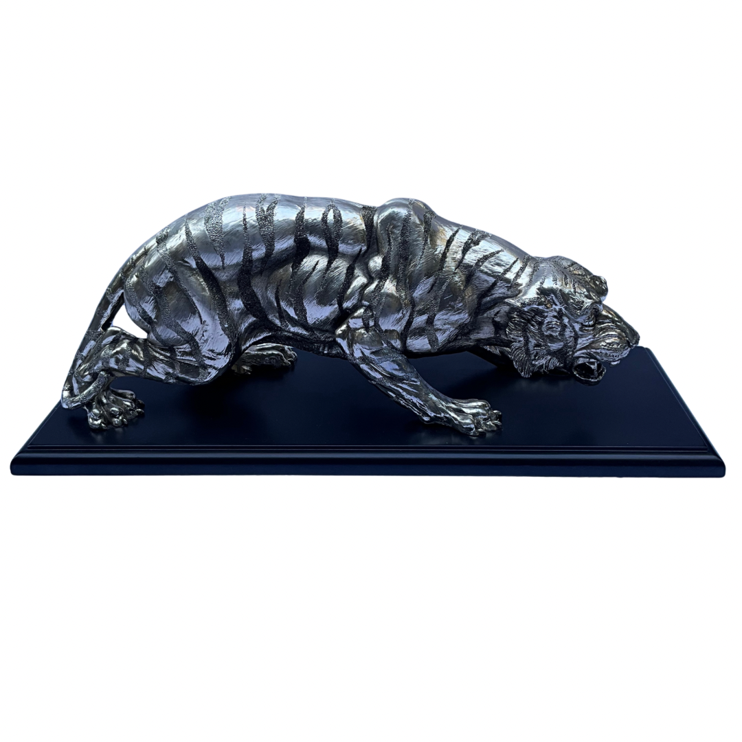 Italian Tiger Sculpture by Santini on Stand