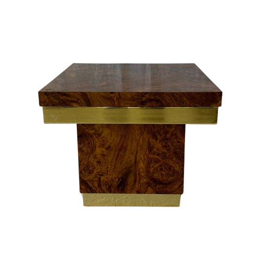 Burlwood & Brass Side Table