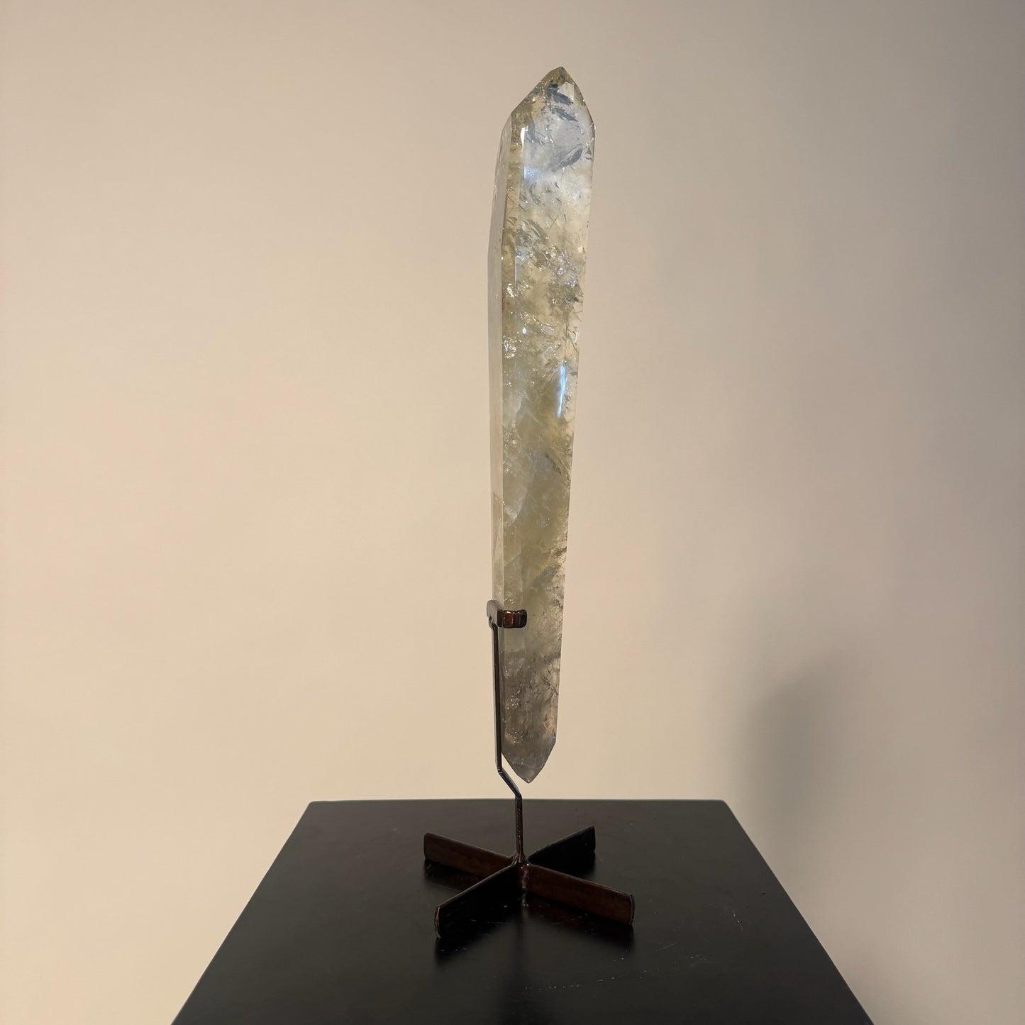 Natural Citrine Crystal Point on Custom Stand