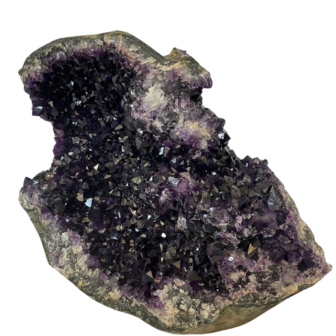 Abstract Amethyst Crystal Geode Cluster Free-Standing