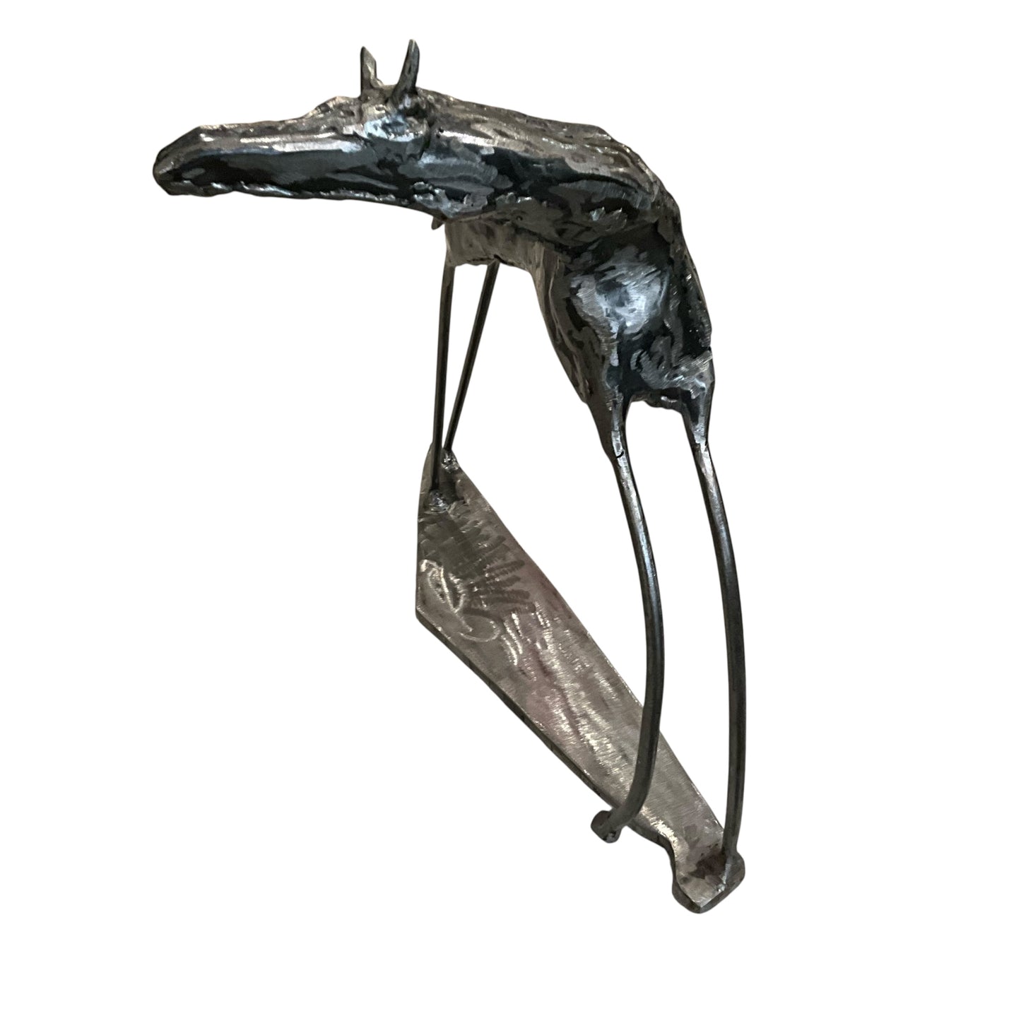 Vintage Surrealist Abstract Metal Horse Sculpture