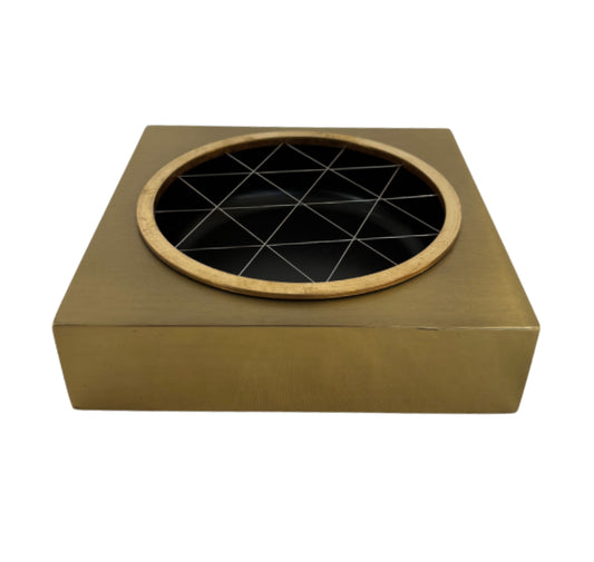 Vintage Brass Square Ashtray