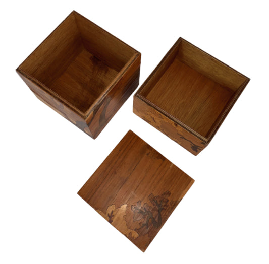 Asian 3 Part Wooden Box