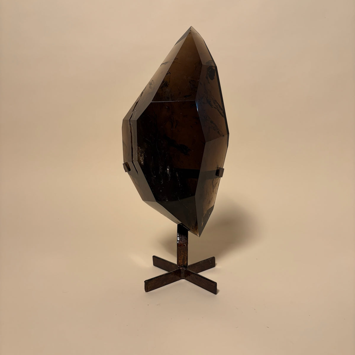 Double Point Smoky Quartz On Stand 13 lbs