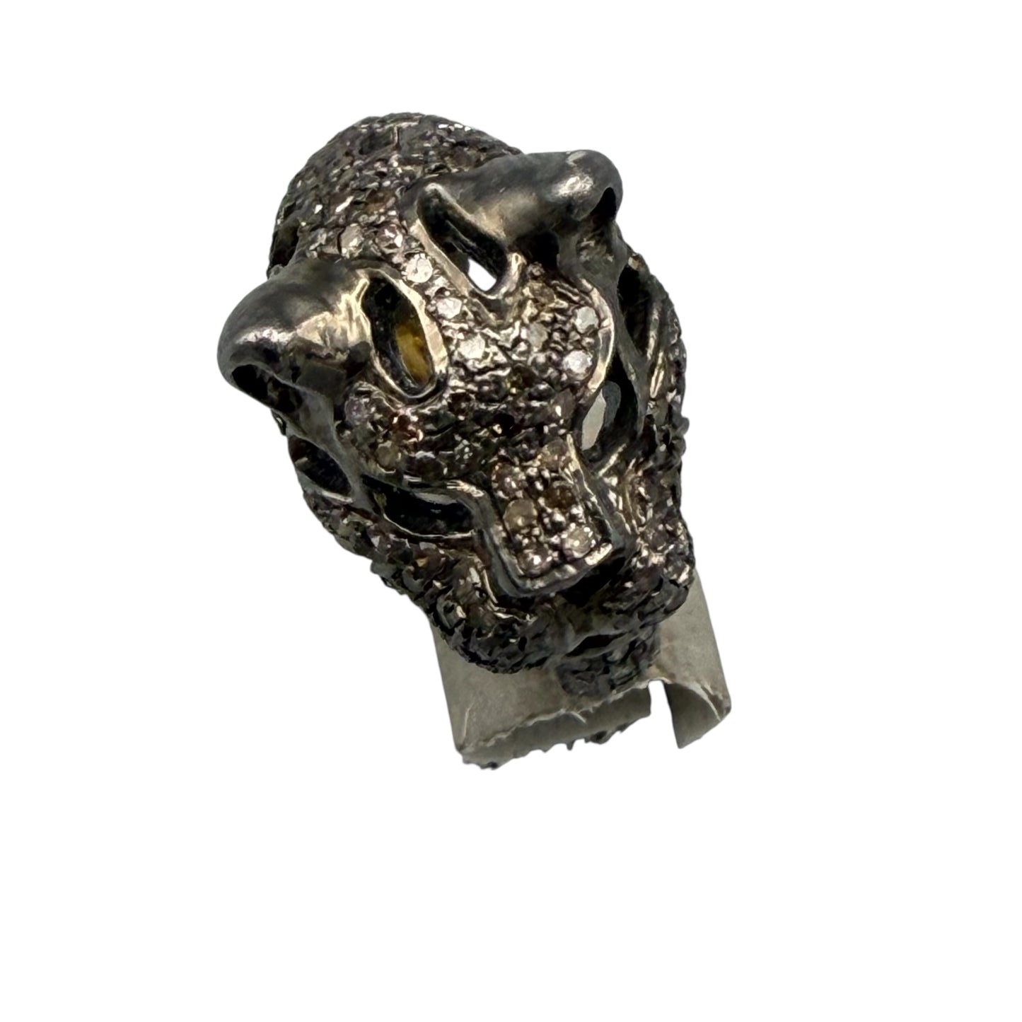 Panther Motif Ring with Diamonds