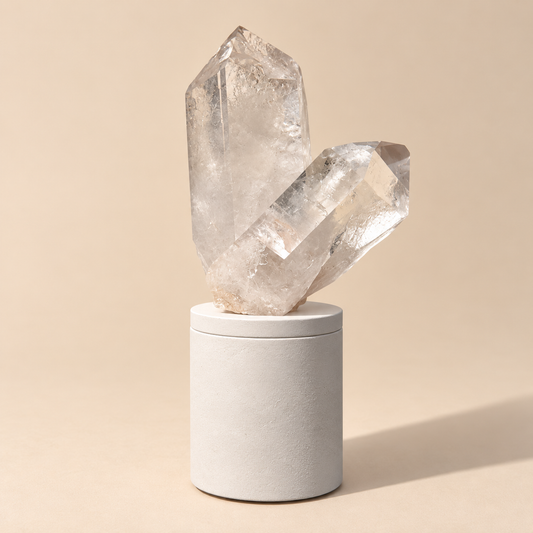 Quartz Crystal Generator Lid Gardenia Candle