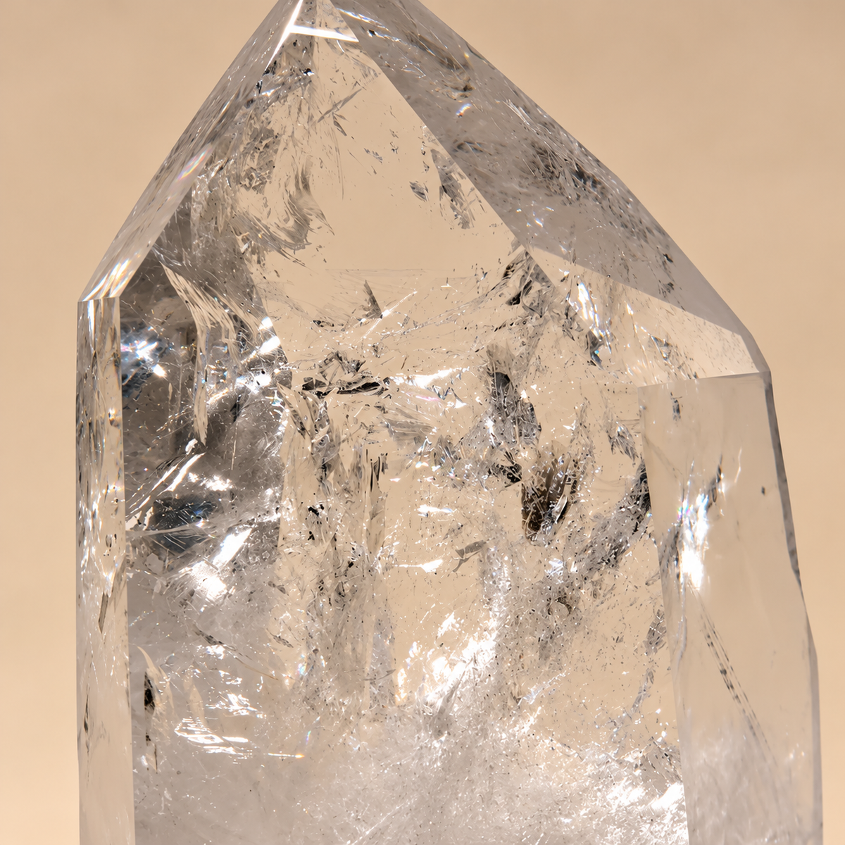 Lemurian Quartz Point on Custom Stand 22 lbs
