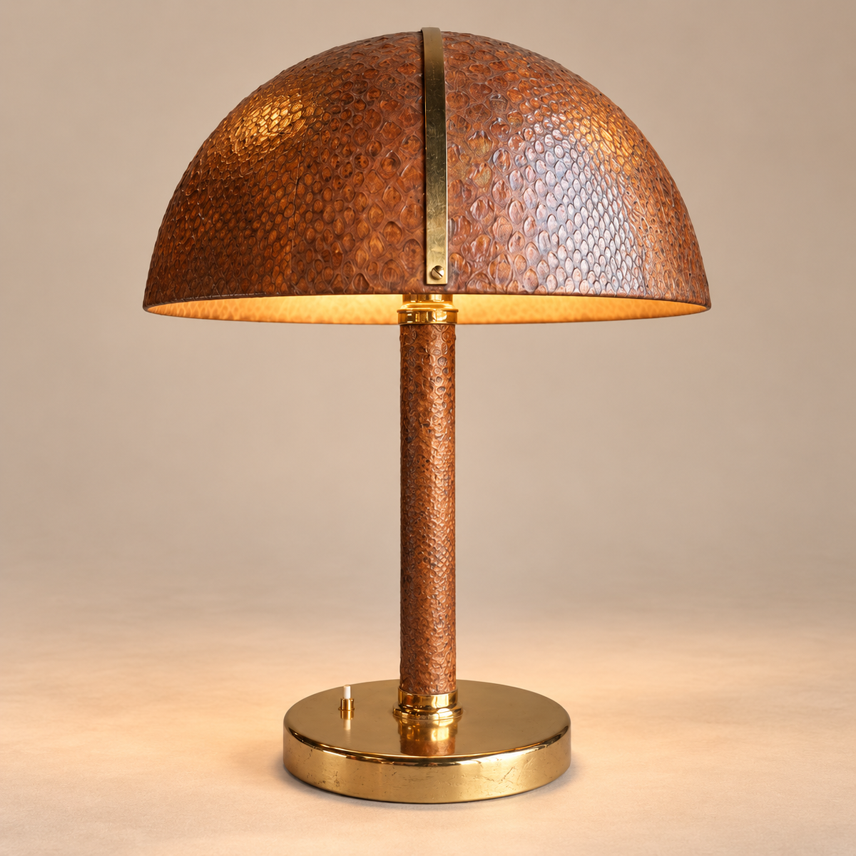 Snake Skin & Brass Accent Table Lamp