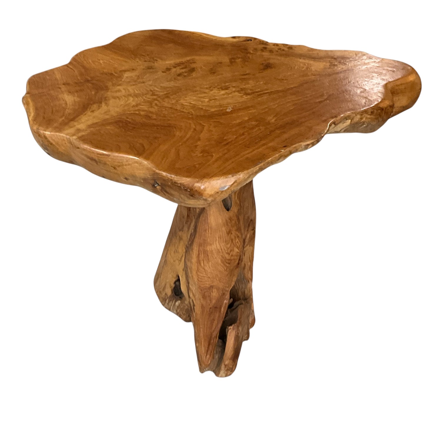 Vintage Abstract Raw Natural Wood Table
