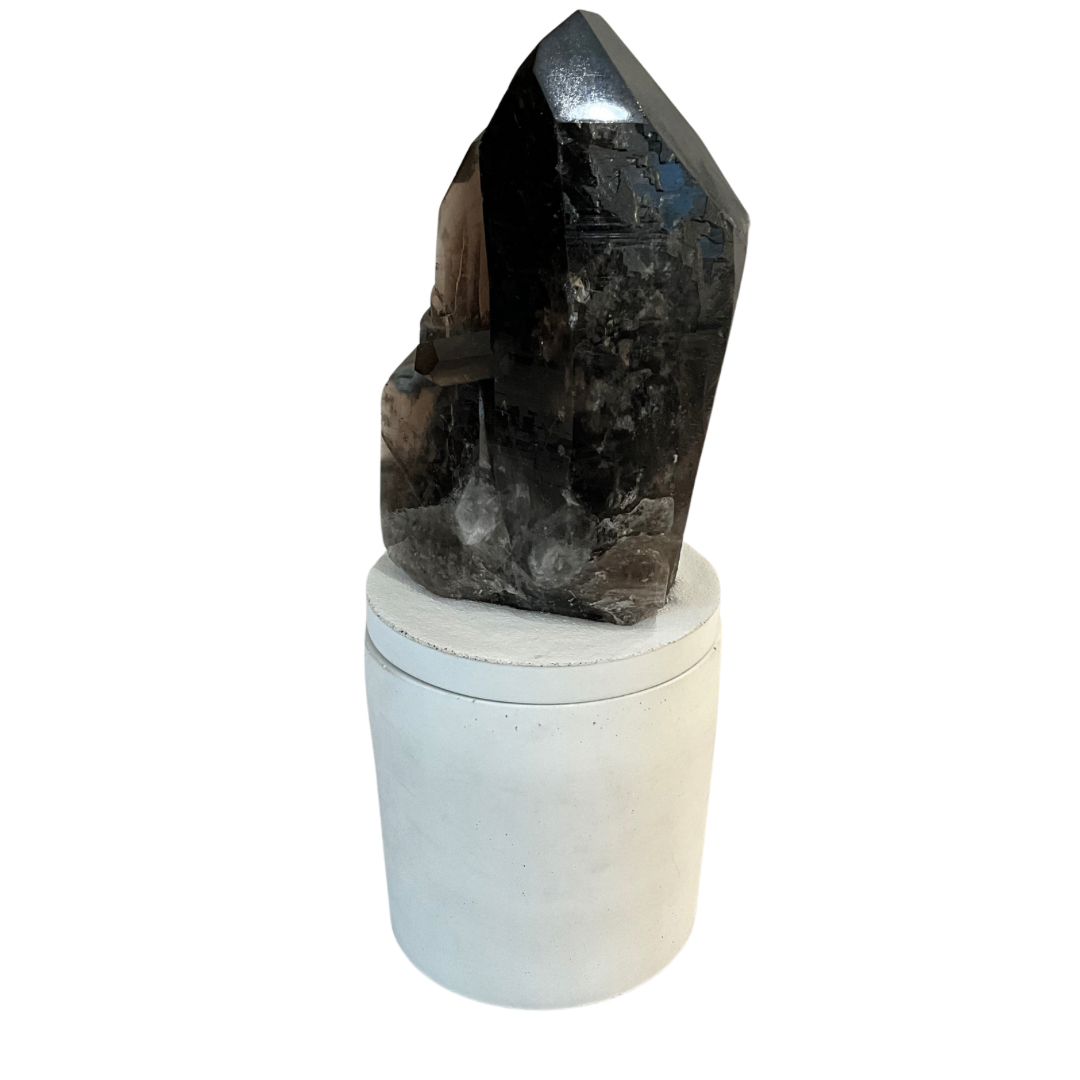 Large Smoky Quartz Generator Gardenia Candle