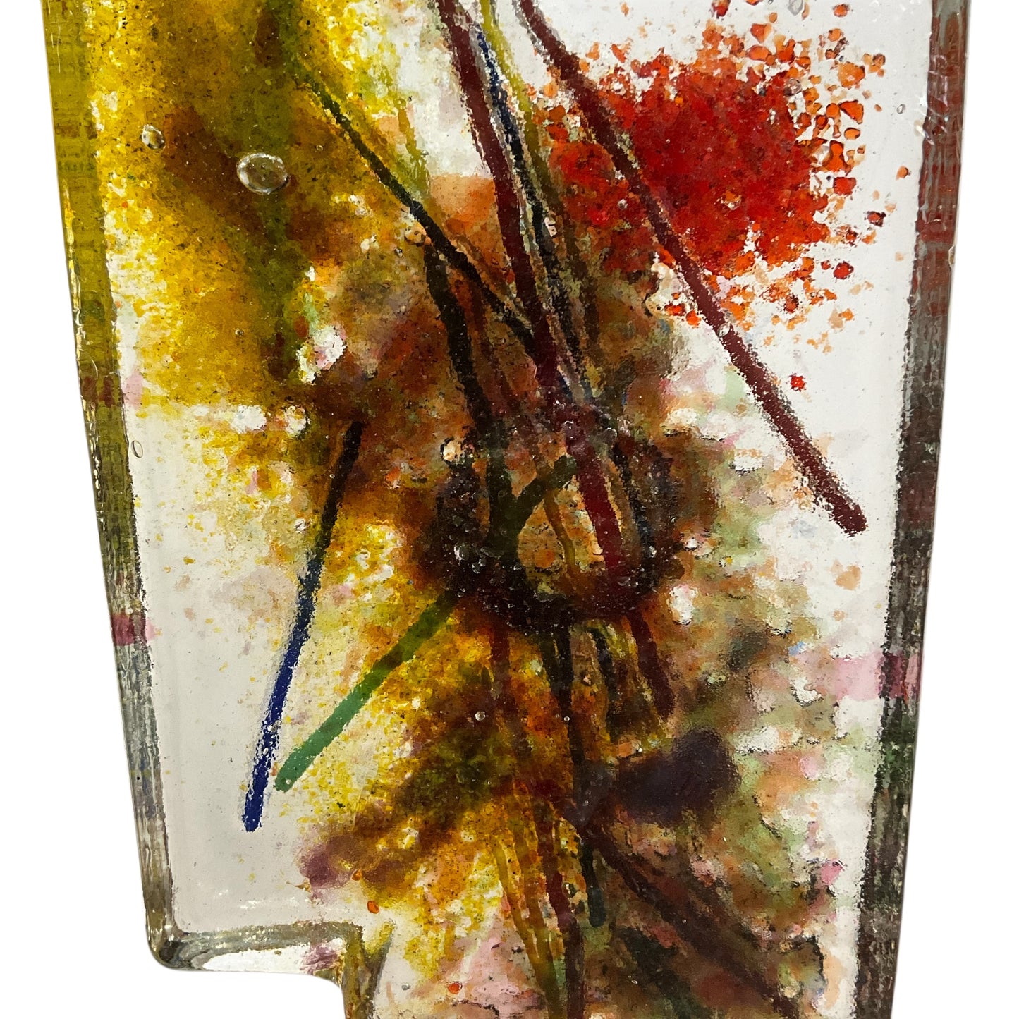 Vintage Colorful Glass Abstract Sculpture
