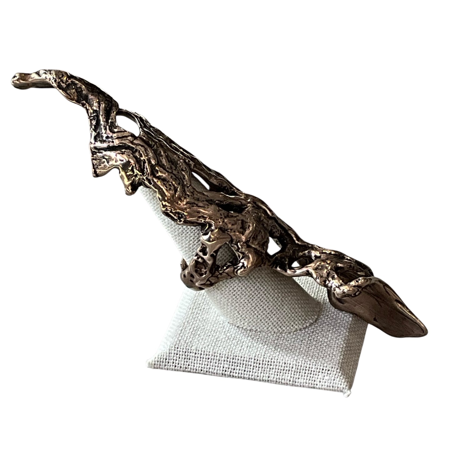 Elongated Abstract Bronze Ring