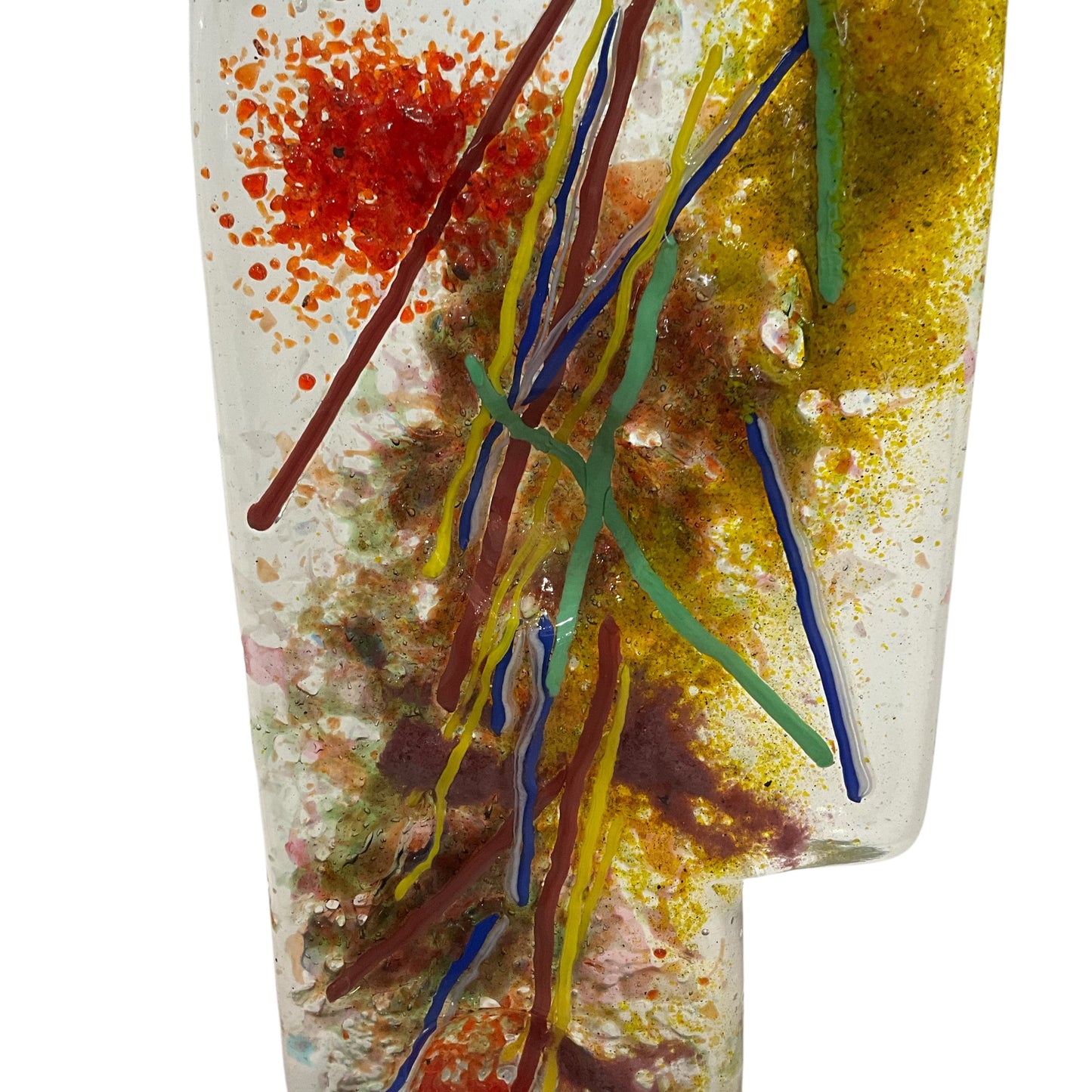 Vintage Colorful Glass Abstract Sculpture