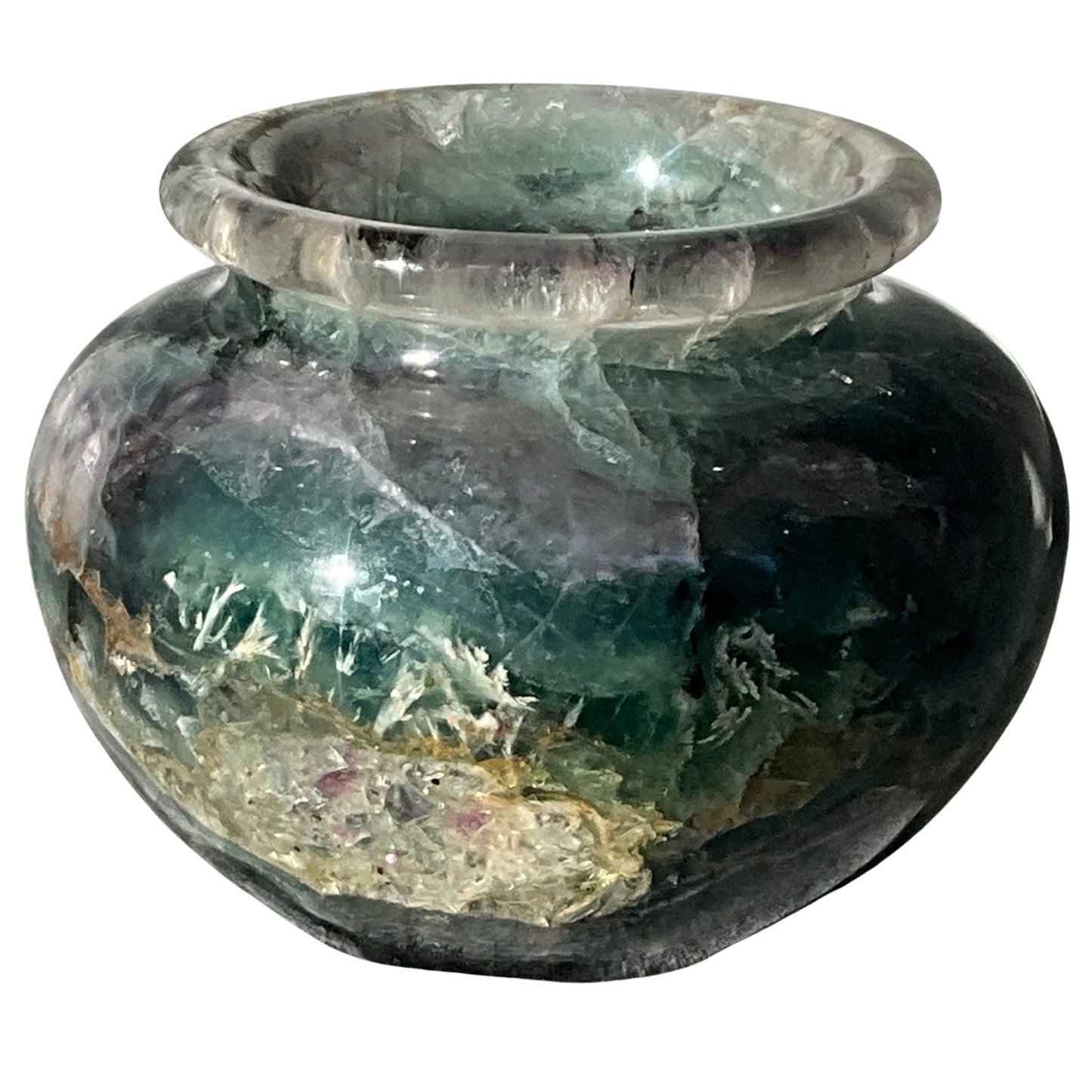 Fluorite Crystal Display Bowl Vase Decor