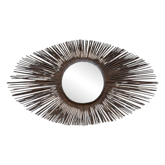 Palecek Rattan Sunburst Oval Mirror