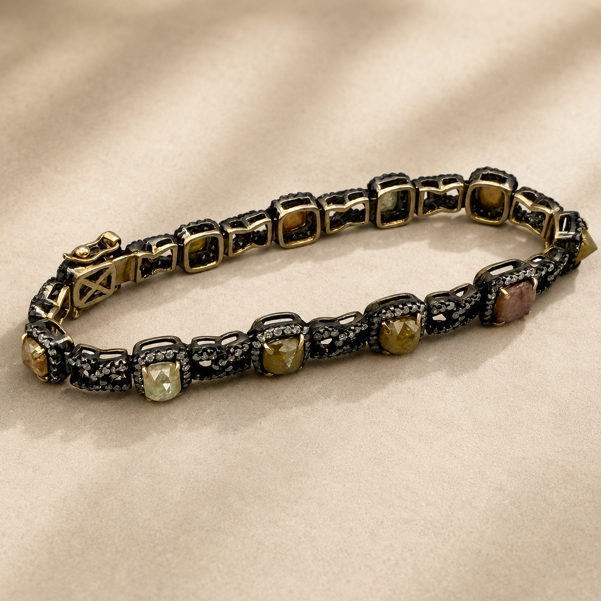 Multi-Colored 11 Inverted Diamond Bracelet