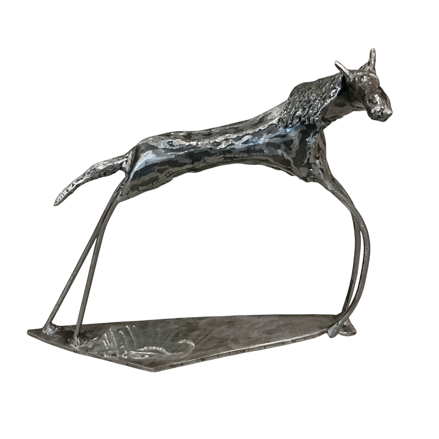 Vintage Surrealist Abstract Metal Horse Sculpture