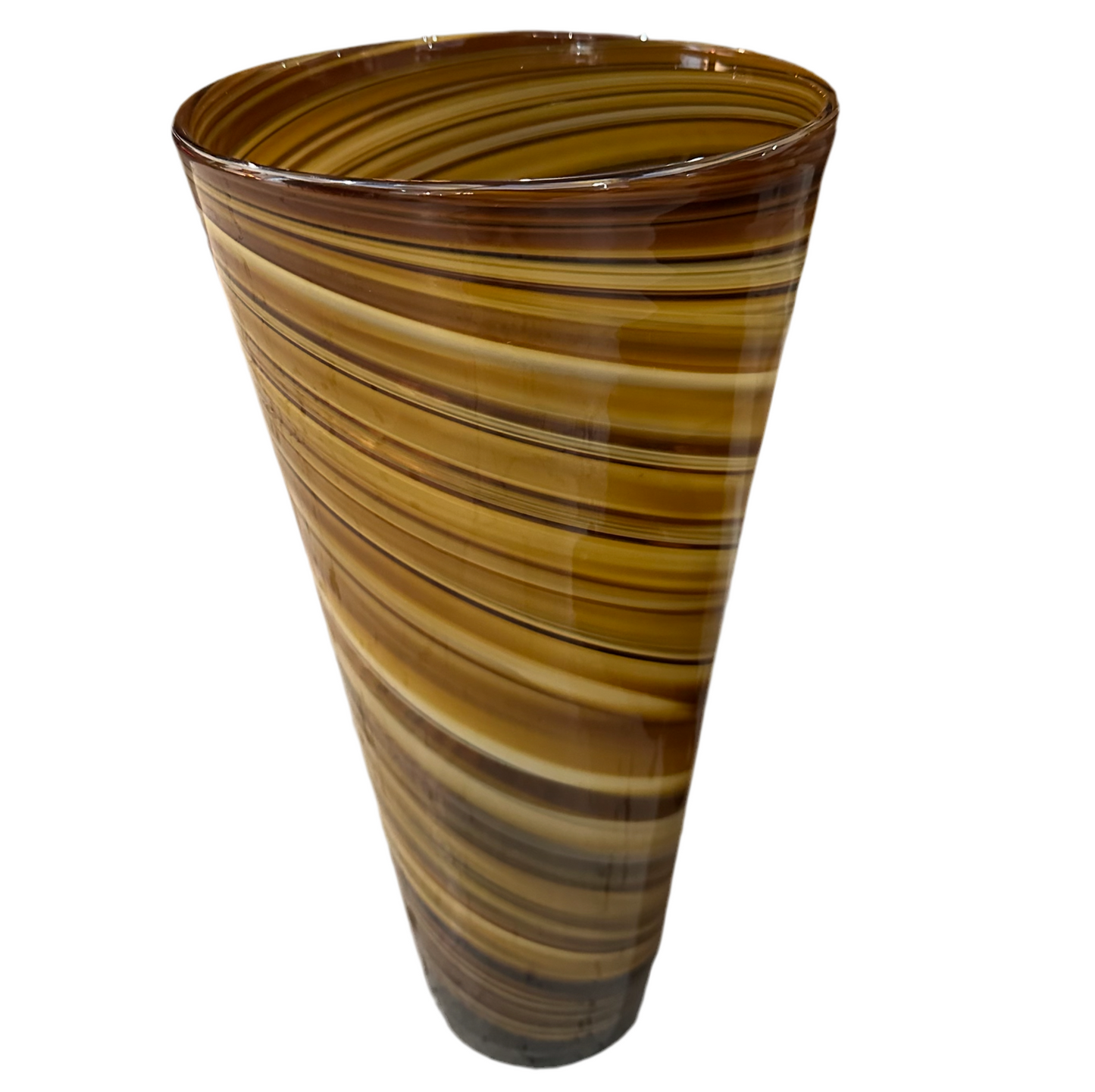 Hand-Blown Swirl Accent Glass Vase